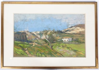 null Henry GROSJEAN (1864-1948)
Pastel on paper signed lower left
312.5 x 50 cm (on...