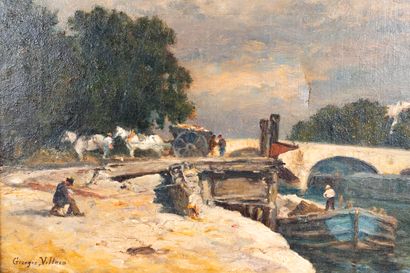 null Georges René VILLAIN (1854-1930)
Pont Marie
Oil on canvas, signed lower left
38.5...