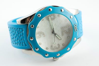 null WINTEX, Maremosso
Steel watch. Round case with scalloped blue bezel. White mother-of-pearl...