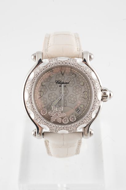 null CHOPARD Paris 
HAPPY SPORT" model 
Reference : 28/8946
Flocon watch in 18k white...