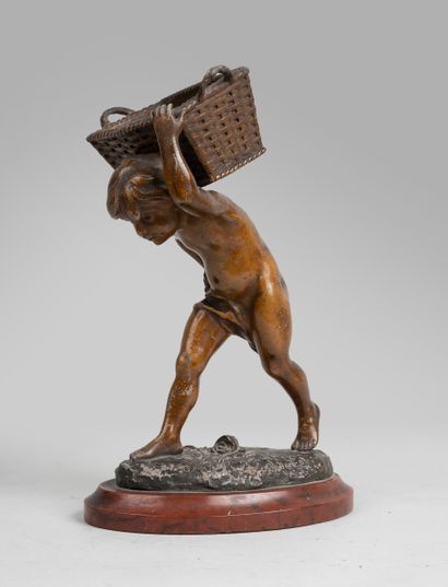 null FRENCH SCHOOL, 19th century. 
Child carrying a basket
Regula subject.
Resting...