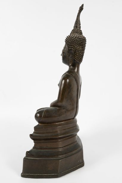 null THAILAND, 20th century 
Seated Buddha in the position of the witnessed earth...