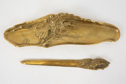 null Albert MARIONNET (1852-1910)
A gilt-bronze pocket opener and letter opener decorated...