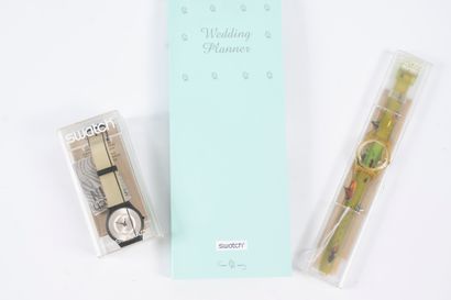 null Lot of three SWATCH watches including : Wedding planner; Rose thorns.