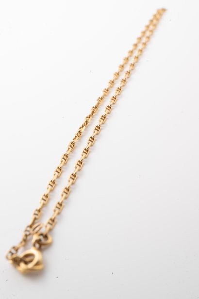 null Anklet chain in 18k yellow gold. 
Weight: 2.30gr.