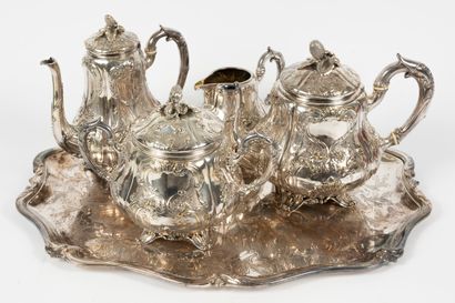null CHRISTOFLE
5-piece silver-plated tea and coffee set, including teapot, coffee...