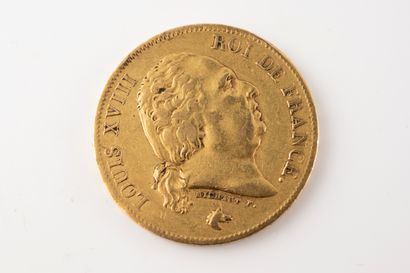 null LOUIS XVIII (1815 - 1824)
Pièce de 40 francs or, Louis XVIII, 1817, A
Av. Sa...