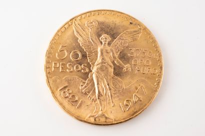 null ESTADOS UNIDOS MEXICANOS (1821-1947)
Pièces de 50 pesos or, à la Victoire ailée....