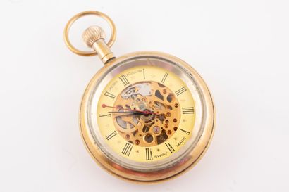 null JAEGER LECOULTRE
Metal skeleton pocket watch. Ring-shaped dial with Roman numerals...