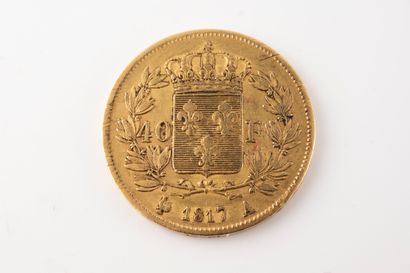 null LOUIS XVIII (1815 - 1824)
Pièce de 40 francs or, Louis XVIII, 1817, A
Av. Sa...