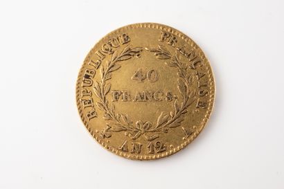 null FRANCE- BONAPARTE Premier Consul (1799-1804)
Pièce 40 francs or, Bonaparte Premier...
