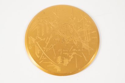  Georges MATHIEU (1921-2012)
Aquitaine, Médaille en bronze doré, tranche biseautée.... Gazette Drouot