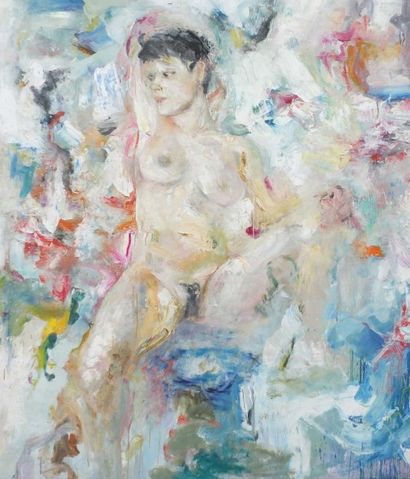 null ROSENTHAL Clément - né en 1956- Femme nue assise 1984 - Huile sur toile- Signée...