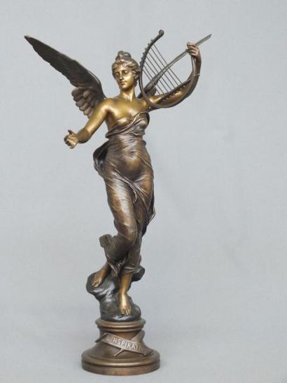 null MARIOTON Eugène. (1854-1933) 


L’Inspiration. 


Bronze à l’effigie d’une femme...