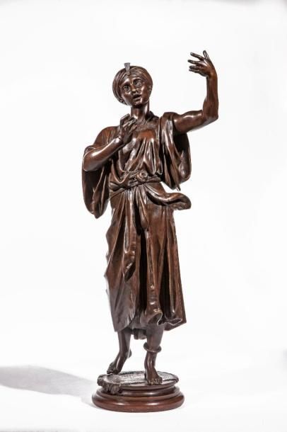 null DEBUT Marcel (1865-1933) -Bronze à décor d'un personnage oriental- signé sur...
