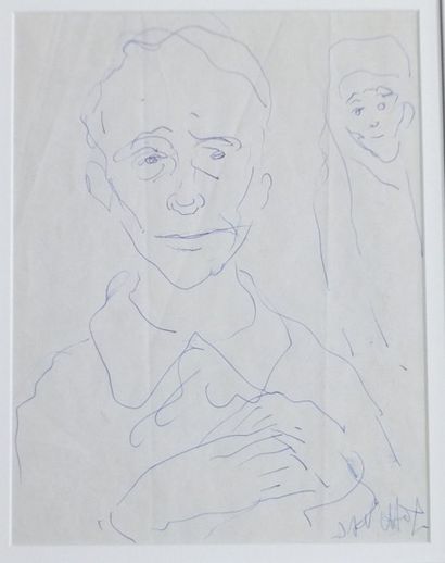 null DAUCHOT Gabriel (1927-2005)- Portrait - Dessin à la plume- Signé en bas à droite-...