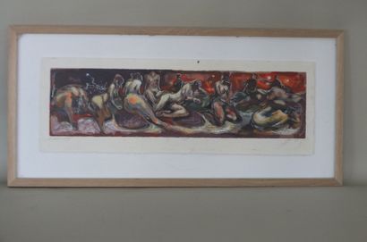 null KOSOWSKY.A- Composition onirique en rouge- Lithographie - Signée et contresignée-...