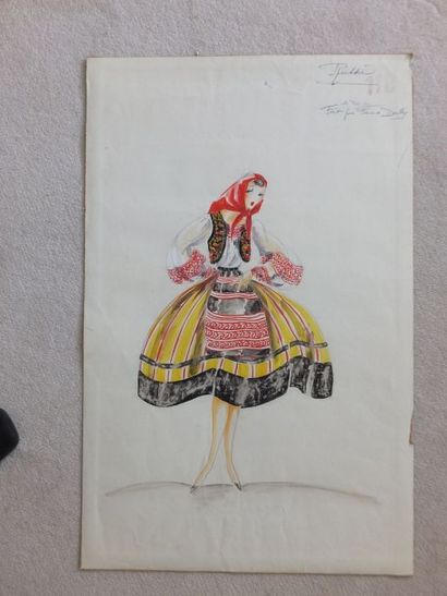 null Costume de théâtre- Aquarelle et gouacheVers 1950
