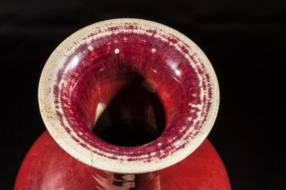 Arts d'Asie Vase balustre langyao en porcelaine à glaçure monochrome rouge sang de...