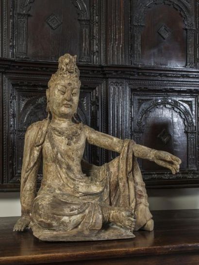 Arts d'Asie Le Boddhisattva de la Compassion , Kwan Yin « Avalokitésvara » assis...