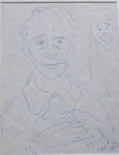 DAUCHOT DAUCHOT Gabriel (1927-2005)- Portrait - Dessin à la plume- Signé en bas à...