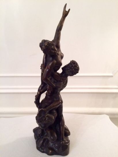 TABLEAUX Ecole française XIXème - La danse- Sculpture en bronze à patine médaill...