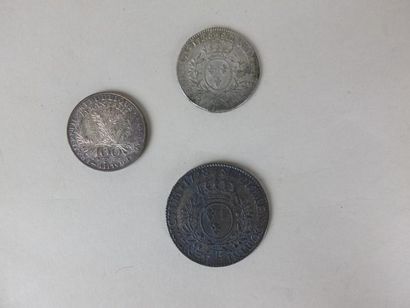 PIECES Trois pièces argent, 2 Louis XV et une Marie Curie
