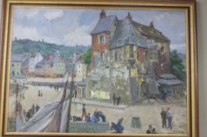 null Paul MATHEY (1891-1972), Honfleur, huile sur carton, SBD, 50 x 68 cm