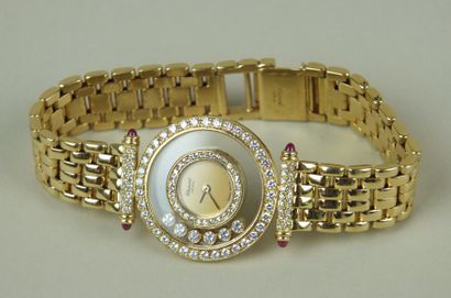 null CHOPARD- Happy Diamonds- Bracelet montre de dame, le boitier rond et le tour...