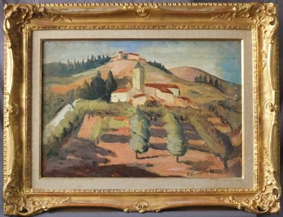 null ROGER MARCEL LIMOUSE- Paysage provençal- huile sur toile-Signée en bas à droite...