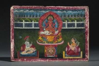 null Miniature illustrant l'une des neufs déesses transcendantales Durga sous une...