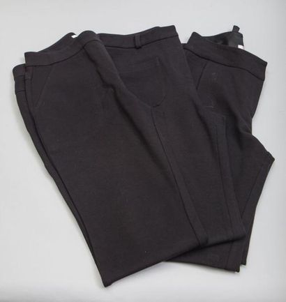 null Diane Von FURSTENBERG.Lot de trois pantalons droit en élastine noirs. T.8/10...