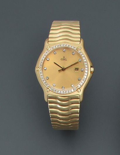 null EBEL, Bracelet montre en or jaune, 750 MM, modèle Classic Wave, N° 118. 883905,...