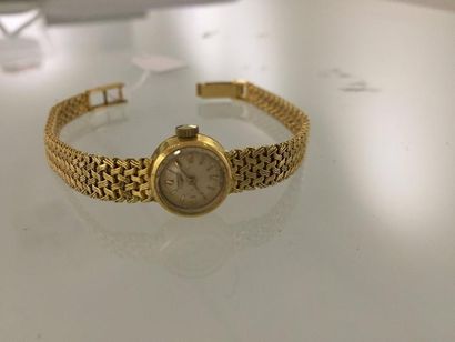 null LONGINES- Bracelet montre de dame en or jaune, MT mécanique- Longueur = 17cm-...