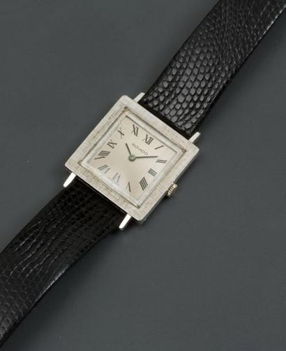 null MOVADO, Bracelet montre de dame en or gris, 750 MM, N° G2509/49, lunette carrée,...