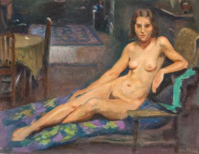 Henri PAILLER (1876-1954)-Nu- Huile sur toile...