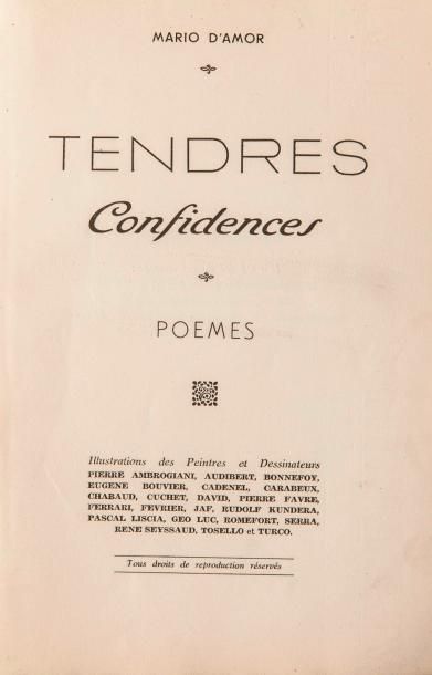 null Mario d'AMOR - Tendres confidences -Recueil de Poèmes - Envoi sur la page de...
