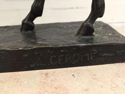 null Jean-Léon GERÔME (1824-1904) - Cheval - Epreuve en bronze à patine noire, signée...