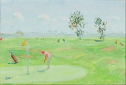 Pierre SICHEL (1899-?)- Le Golf - Huile sur...