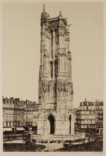 E. BALDUS Tour Saint Jacques, vers 1856
Épreuve albuminée, 175x185 mm