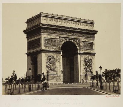 Achille QUINET Arc de Triomphe, lac au bois de Boulogne et la grande cascade du Parc...
