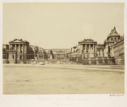 Achille QUINET Versailles: la façade du château et le bassin de Neptune, vers 1870
Deux...