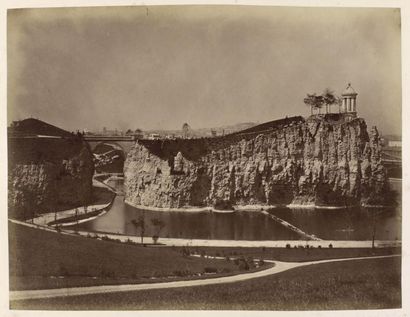 Achille QUINET (1831-1907) L'Ile du Belvédère avec le temple de Vesta dans le Parc...