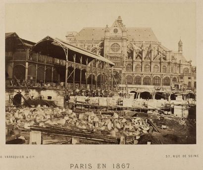 A. Varroquier La construction des Halles Centrales de Paris, 1867
Épreuve albuminée,...