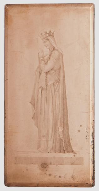 Baldus (attr.) Représentation troubadour de la Vierge Marie
Cuivre aciéré, 240x128...