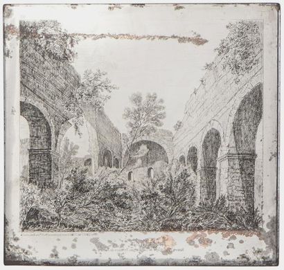 Waltner (attr.) Ruines de l'Abbaye de San Marino [Gravure du Duc de Sartirana]
Cuivre...