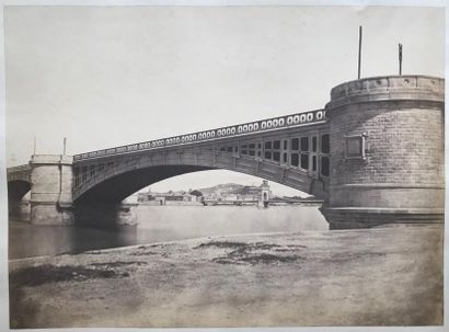 BALDUS Pont sur le Rhône à Tarascon, 1855
Grand papier salé d'après négatif verre...