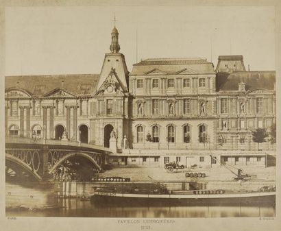 E. BALDUS Le Port du Louvre au pied du Pavillon Lesdigiuères, vers 1857
Épreuve albuminée,...