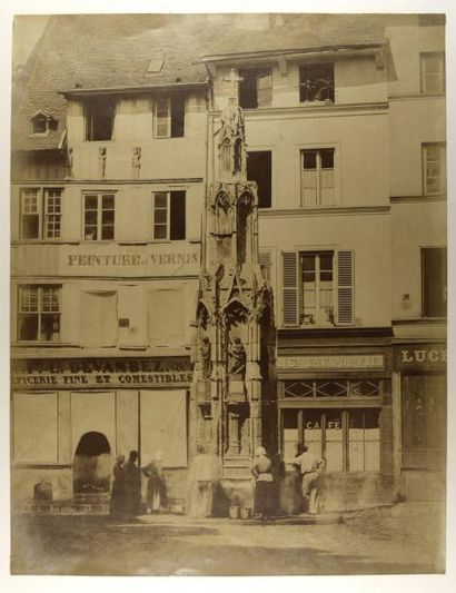 Bisson frère Place de Rouen, vers 1857
Grande épreuve sur papier salé, 345x445 m...