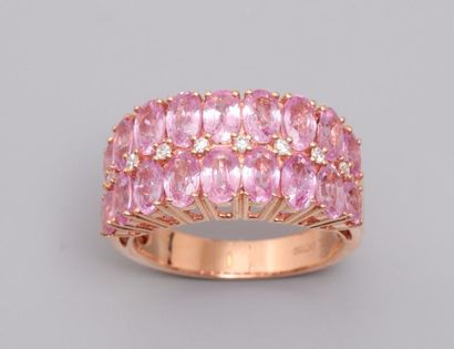 Bague anneau en or rose, 750 MM, recouverte...